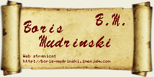 Boris Mudrinski vizit kartica